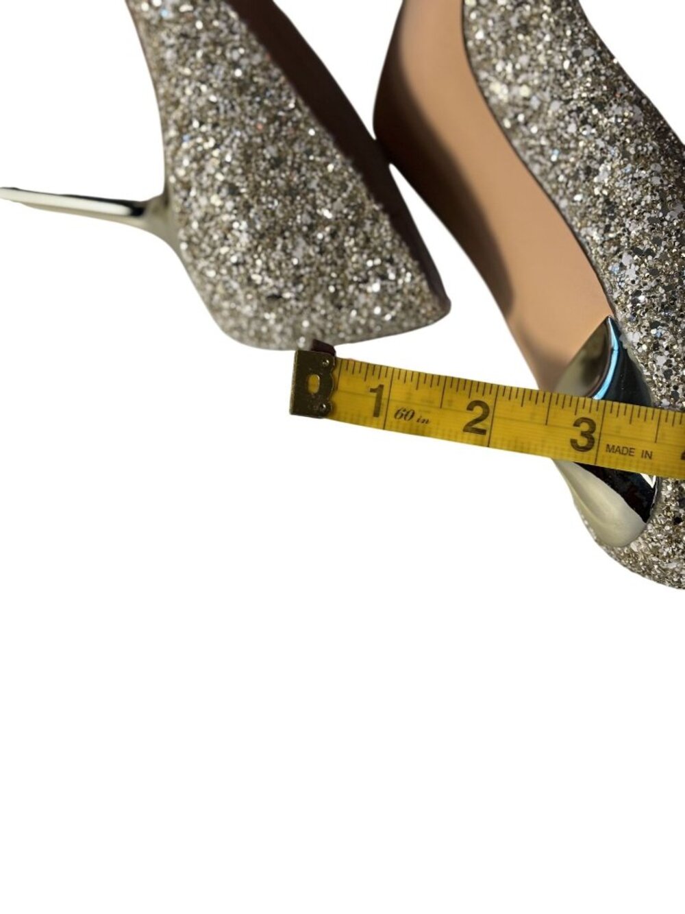 Glitter Gold Pointed-Toe Pumps With Metallic Heels Size 8.5 Masonlyn - Picture 11 of 15